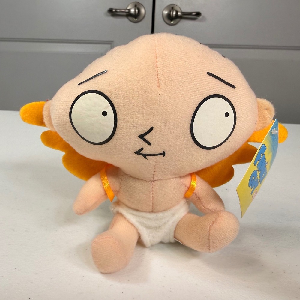 Family Guy Stewie Griffin Cupid Angel Plush 2013 Megatoys 4in NWT w/ Flaws